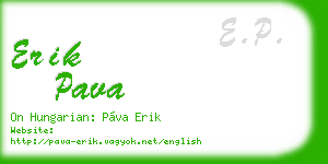 erik pava business card
